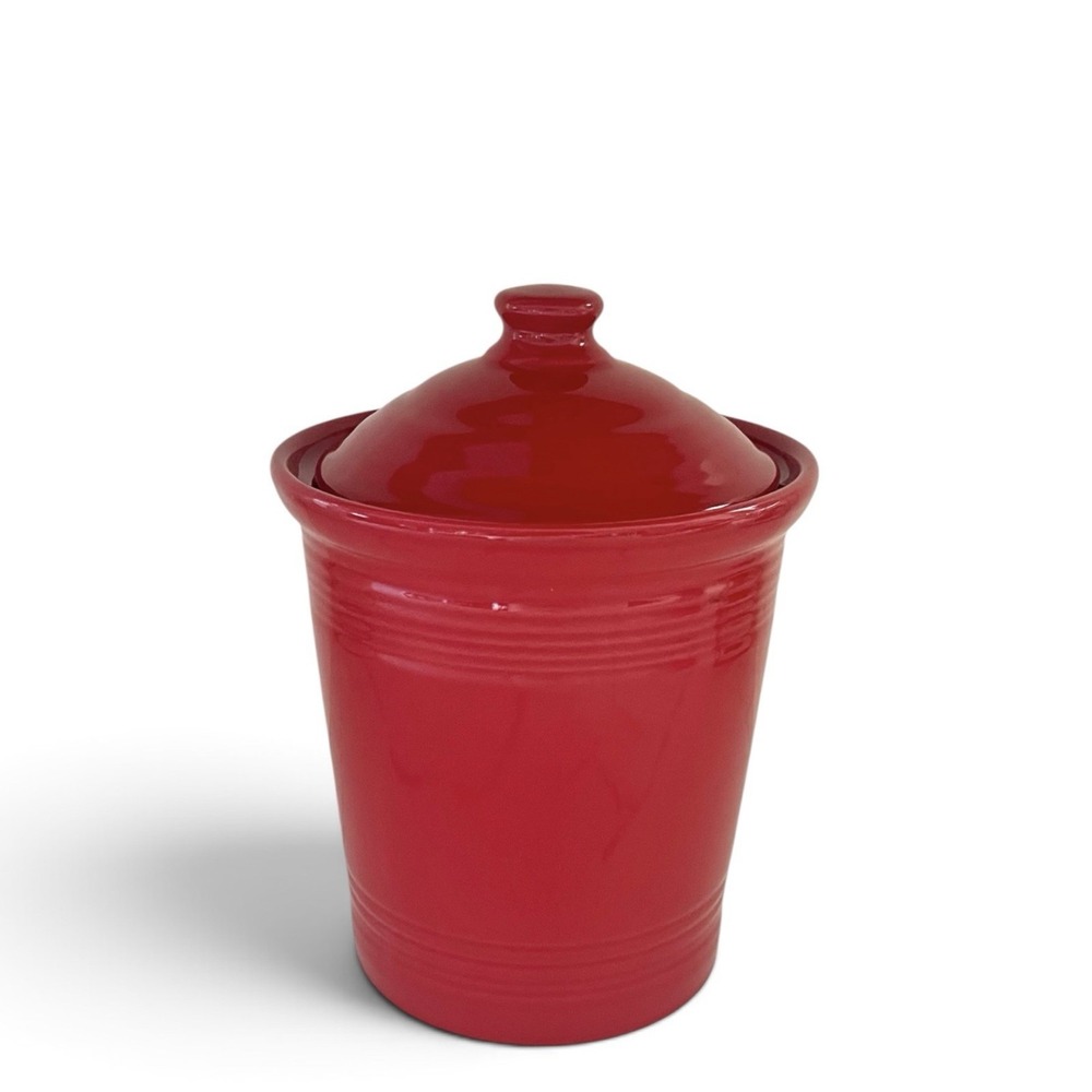 Fiesta Scarlet Red Medium 2 Quart Ceramic Kitchen Canister Crock